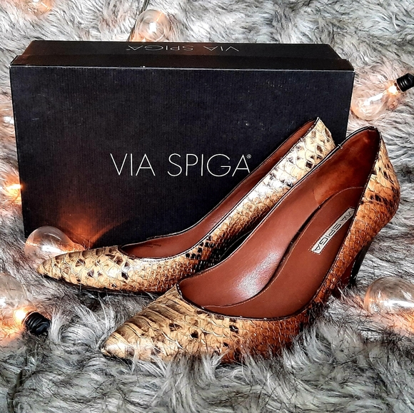 Via Spiga Python Heels 9.5 M WITH BOX - Picture 1 of 9